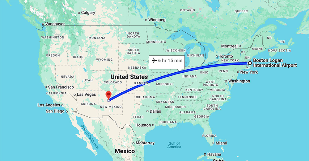 Boston to Albuquerque Map
